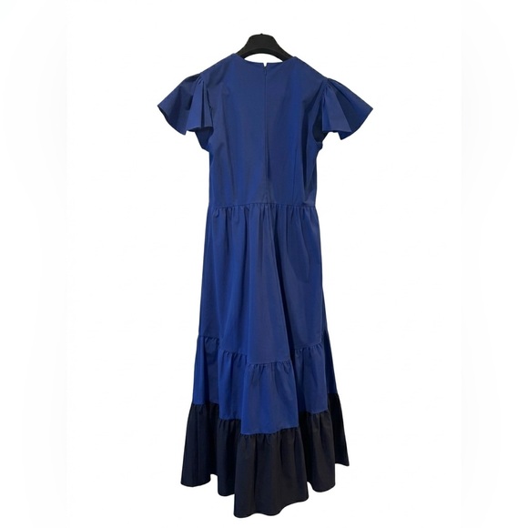 NWT Sachin & Babi Lori Dress Cobalt Blue Tiered Colorblock Midi 10 - Picture 3 of 7